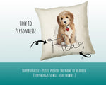 Personalised Puppy Dog Cushion Gift Printed Name Design - Cushion Throw Pillow Gift For Mum Dad Friend Bedroom Birthday Christmas Gift CS077