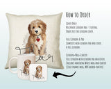 Personalised Puppy Dog Cushion Gift Printed Name Design - Cushion Throw Pillow Gift For Mum Dad Friend Bedroom Birthday Christmas Gift CS077