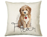Personalised Puppy Dog Cushion Gift Printed Name Design - Cushion Throw Pillow Gift For Mum Dad Friend Bedroom Birthday Christmas Gift CS077