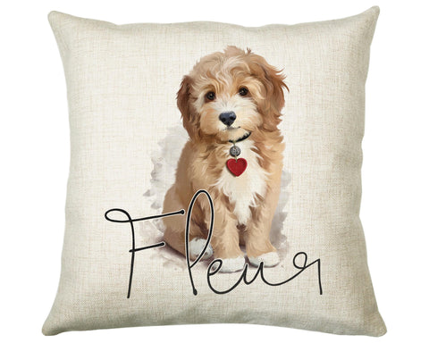 Personalised Puppy Dog Cushion Gift Printed Name Design - Cushion Throw Pillow Gift For Mum Dad Friend Bedroom Birthday Christmas Gift CS077