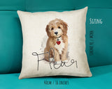 Personalised Puppy Dog Cushion Gift Printed Name Design - Cushion Throw Pillow Gift For Mum Dad Friend Bedroom Birthday Christmas Gift CS077