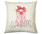 Personalised Piglet Pig Cushion Gift Printed Name Design - Cushion Throw Pillow Gift For Mum Friend Bedroom Birthday Christmas Gift CS067