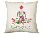 Personalised Yoga Cushion Gift Printed Name Design - Cushion Throw Pillow Gift For Yoga Lover Yogi Enthusiast CS300