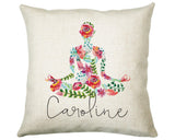 Personalised Yoga Cushion Gift Printed Name Design - Cushion Throw Pillow Gift For Yoga Lover Yogi Enthusiast CS300