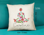 Personalised Yoga Cushion Gift Printed Name Design - Cushion Throw Pillow Gift For Yoga Lover Yogi Enthusiast CS300