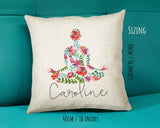 Personalised Yoga Cushion Gift Printed Name Design - Cushion Throw Pillow Gift For Yoga Lover Yogi Enthusiast CS300