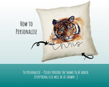 Personalised Tiger Cushion Gift Printed Name Design Big Cat Cushion Throw Pillow Gift For Mum Dad Friend Bedroom Birthday Gift CS138