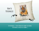 Personalised Tiger Cushion Gift Printed Name Design Big Cat Cushion Throw Pillow Gift For Mum Dad Friend Bedroom Birthday Gift CS137
