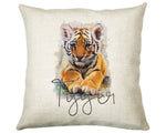 Personalised Tiger Cushion Gift Printed Name Design Big Cat Cushion Throw Pillow Gift For Mum Dad Friend Bedroom Birthday Gift CS137