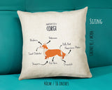 Anatomy of a Corgi Funny Gift For Him Or Her Cushion Pillow Bedroom Decor CS411