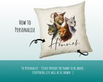 Cat Gift For Cat Lovers - Personalised Cushion with Name - Cat Themed Gift for Cat Owner - Gift for Girls - Watercolour Warrior CS547