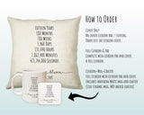 Personalised 15th Anniversary Cotton Gift Cushion Fifteen Years Custom Design Gift Valentines Present - Wedding Cushion Pillow Gift CS554
