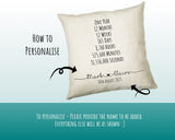 Personalised 1st Anniversary Cotton Gift Cushion One Year Custom Design Gift Valentines Present - Wedding Cushion Pillow Gift CS467