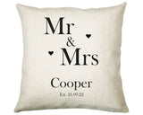 Personalised 2nd Anniversary Cotton Gift Cushion Two Years Custom Design Gift Valentines Present - Wedding Cushion Pillow Gift CS327