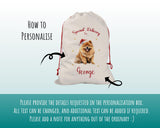 Personalised Chow Chow Large Christmas Sack - Red Drawstring Bag for Xmas Presents - Christmas Eve Bag Box Decoration for Dogs XS086