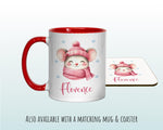 Personalised Christmas Sack - Santa Sack for Kids Presents Xmas Cute Mouse Design Stocking Christmas Eve Bag Box for Girls & Boys XS043