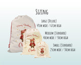 Personalised Christmas Sack - Santa Sack for Kids Presents Xmas Cute Bear Design Stocking Christmas Eve Bag Box for Girls & Boys XS036