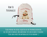 Personalised Christmas Sack - Santa Sack for Kids Presents Xmas Cute Polar Bear Design Stocking Christmas Eve Bag Box for Girls & Boys XS034
