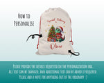 Personalised Christmas Sack - Santa Sack for Kids Presents Xmas Dinosaur Tree Design Stocking Christmas Eve Bag Box for Girls & Boys XS025