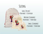 Personalised Christmas Sack - Santa Sack for Kids Presents Xmas Rocking Horse Design Stocking Christmas Eve Bag Box for Girls & Boys XS020