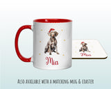 Personalised Weimaraner Dog Large Christmas Sack - Red Drawstring Bag for Xmas Presents - Christmas Eve Bag Box Decoration for Dogs XS153