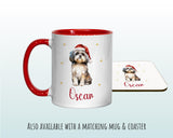 Personalised Shih Tzu Dog Large Christmas Sack - Red Drawstring Bag for Xmas Presents - Christmas Eve Bag Box Decoration for Dogs XS148