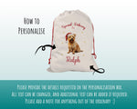 Personalised Norfolk Terrier Large Christmas Sack - Red Drawstring Bag for Xmas Presents - Christmas Eve Bag Box Decoration for Dogs XS132
