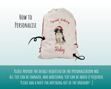 Personalised Japanese Chin Large Christmas Sack - Red Drawstring Bag for Xmas Presents - Christmas Eve Bag Box Decoration for Dogs XS118