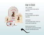 Personalised German Shepherd Large Christmas Sack - Red Drawstring Bag for Xmas Presents - Christmas Eve Bag Box Decoration for Dogs XS106
