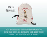 Personalised English Fox Hound Large Christmas Sack - Red Drawstring Bag for Xmas Presents - Christmas Eve Bag Box Decoration for Dogs XS100
