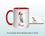 Personalised Dalmatian Large Christmas Sack - Red Drawstring Bag for Xmas Presents - Christmas Eve Bag Box Decoration for Dogs XS099