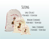 Personalised Dachshund Large Christmas Sack - Red Drawstring Bag for Xmas Presents - Christmas Eve Bag Box Decoration for Dogs XS098