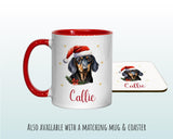 Personalised Dachshund Large Christmas Sack - Red Drawstring Bag for Xmas Presents - Christmas Eve Bag Box Decoration for Dogs XS094