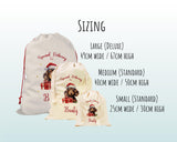 Personalised Dachshund Large Christmas Sack - Red Drawstring Bag for Xmas Presents - Christmas Eve Bag Box Decoration for Dogs XS093