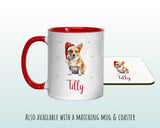 Personalised Corgi Dog Large Christmas Sack - Red Drawstring Bag for Xmas Presents - Christmas Eve Bag Box Decoration for Dogs XS089