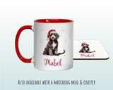 Personalised Cockapoo Large Christmas Sack - Red Drawstring Bag for Xmas Presents - Christmas Eve Bag Box Decoration for Dogs XS087