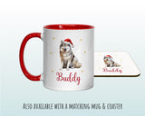 Personalised Alaskan Malamute Large Christmas Sack - Red Drawstring Bag for Xmas Presents - Christmas Eve Bag Box Decoration for Dogs XS069