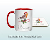 Personalised Large Christmas Robin Sack Name Xmas Stocking Gift Stocking Custom Named Sack Red Drawstring Christmas Decoration SK007