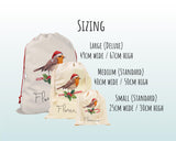 Personalised Large Christmas Robin Sack Name Xmas Stocking Gift Stocking Custom Named Sack Red Drawstring Christmas Decoration SK007