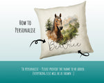 Personalised Horse Lover Cushion Gift Printed Name Design - Cushion Throw Pillow Gift For Boys Nursery Bedroom Birthday Gift G013