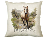 Personalised Horse Lover Cushion Gift Printed Name Design - Cushion Throw Pillow Gift For Boys Nursery Bedroom Birthday Gift G012