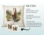 Personalised Horse Lover Cushion Gift Printed Name Design - Cushion Throw Pillow Gift For Boys Nursery Bedroom Birthday Gift G012