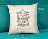 Personalised Horse Lover Cushion Gift Printed Name Design - Cushion Throw Pillow Gift For Boys Nursery Bedroom Birthday Gift G004