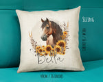 Personalised Horse Lover Cushion Gift Printed Name Design - Cushion Throw Pillow Gift For Boys Nursery Bedroom Birthday Gift G001