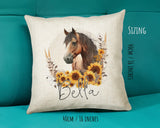 Personalised Horse Lover Cushion Gift Printed Name Design - Cushion Throw Pillow Gift For Boys Nursery Bedroom Birthday Gift G001