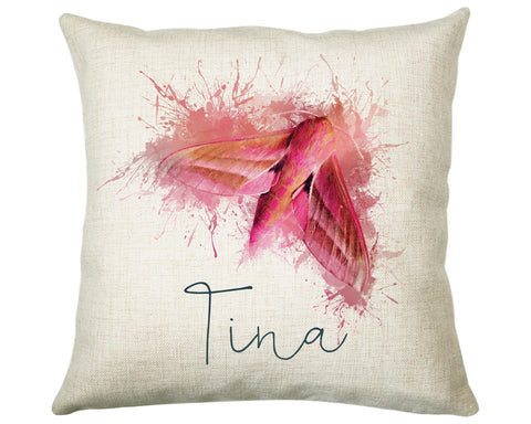 Personalised Elephant Hawk Moth Cushion Gift Printed Name Design - Cushion Throw Pillow Gift For Bedroom Birthday Christmas Gift CS559