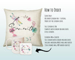 Personalised Dragonfly Cushion Magical Gift Printed Name Design - Pillow Gift For Sitting Room Bedroom Decor Birthday Christmas Gift CS487