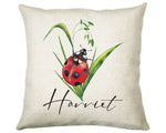 Personalised Ladybird Cushion Gift Insect Bug Lover Printed Name Design - Pillow Gift For Him/Her Present Decor Gift CS483
