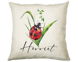 Personalised Ladybird Cushion Gift Insect Bug Lover Printed Name Design - Pillow Gift For Him/Her Present Decor Gift CS483