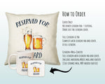 Personalised Beer Glass Reserved For Cushion Gift Printed Name Design Cushion Throw Pillow Gift For Him Her Christmas Gift CS340